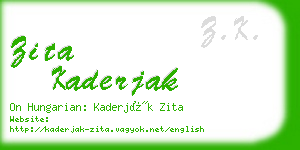 zita kaderjak business card